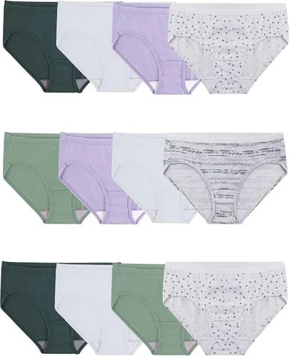 Fruit of the Loom Bragas de algodón para mujer, paquete de 6