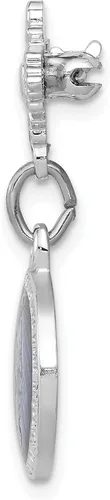 Vista 4 de Medalla milagrosa esmaltada azul de plata esterlina, Plata esterlina
