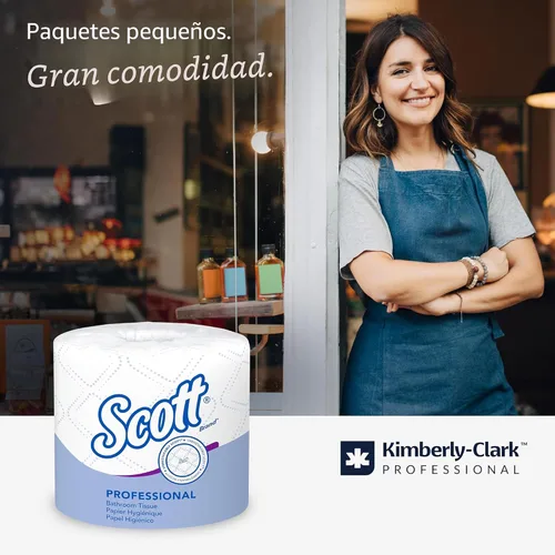 Vista 3 de Kimberly-Clark Scott Papel higiénico, rollo estándar de dos capas, Blanco, 11000