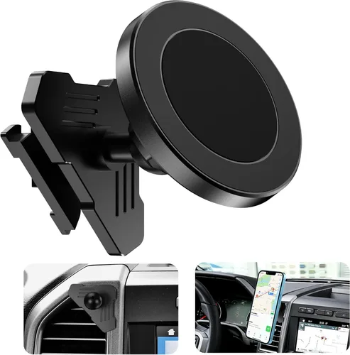 Surfcabin Soporte de ventilación CNC para teléfono, soporte magnético para ventilación de aire de coche con base compatible con F150 2015-2020 y