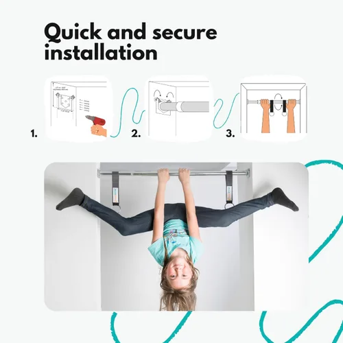 Vista 5 de Kit de columpio sensorial de puerta DreamGYM - Columpio de compresión azul - 95% algodón