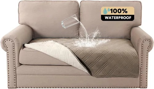 Vista 22 de PrinceDeco - Funda para sofá reclinable 100% impermeable, funda para sofá para sala, protector de muebles resistente al agua con correas elásticas