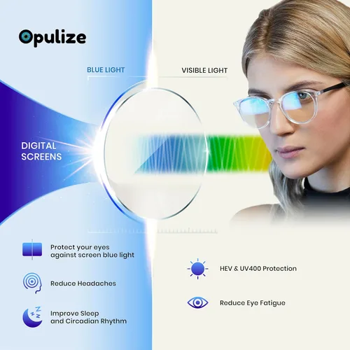 Vista 5 de OPULIZE SEE - Gafas de lectura con bloqueo de luz azul para mujeres y hombres, marco estrecho, bisagras de resorte, anteojos para juegos de Paquete