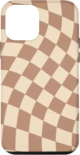 Vista 16 de iPhone 16 Brown Checkered Wavy Checkerboard Pattern Phone Case