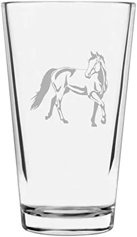 Vista 79 de Abaco Barb Face Horse - Vaso grabado con temática de caballo (16 onzas)