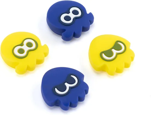 Yocore Splatoon3 - Tapas de agarre para el pulgar, agarres de silicona suave, tapas analógicas de silicona suave para SwitchOLEDSwitch Lite, 4