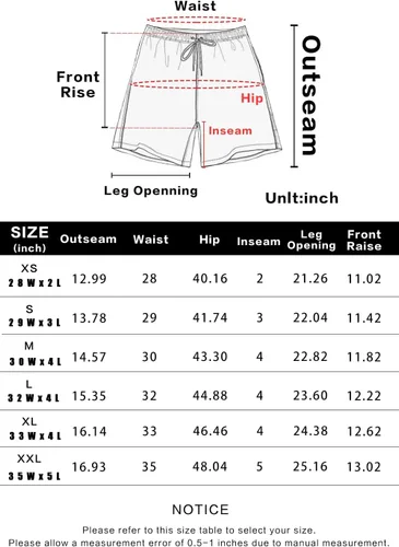 Vista 7 de GINGTTO Men's Beach Shorts Bathing Suits with Mesh Lining