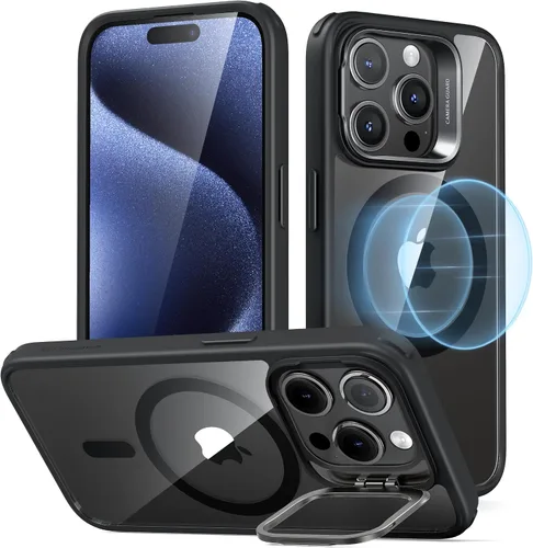 Vista 64 de ESR - Carcasa para iPhone Air con soporte flexible, para MagSafe, transparente Anti-Yellowing, 3X Military-Grade Drop Protection, Magnetic Phone