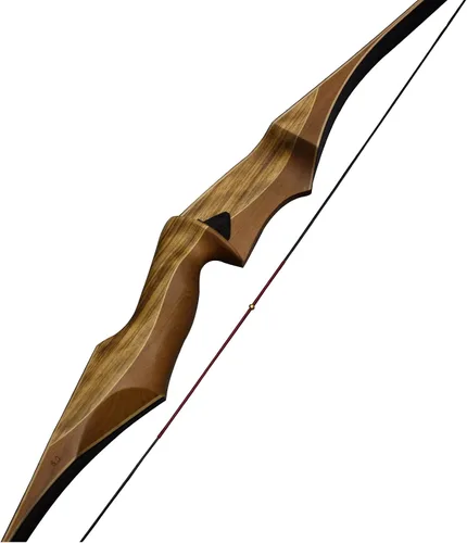 Vista 2 de SAS Maverick 60" One Piece Traditional Wood Hunting Recurve Bow Marrón