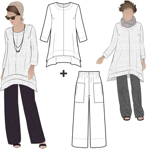Style Arc Patrón de costura: pantalón y túnica de diseñador de margaritas (tallas 04-16)