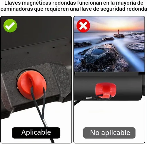 Vista 7 de Treadmill Magnet Safety Key with Clip, Universal Treadmill Emergency Stop Key Replacement for All NordicTrack, Proform, Image, Weslo, Reebok, Epic