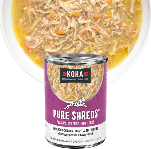 Vista 9 de KOHA Pure Shreds - Entrada de carne para perros, latas de 12.5 onzas (paquete de 12)