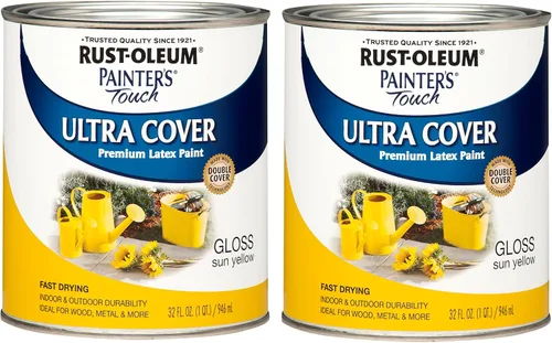 Vista 70 de Rust-Oleum Painter's Touch - Pintura de látex con brocha, color negro plano Negro (Flat Black)