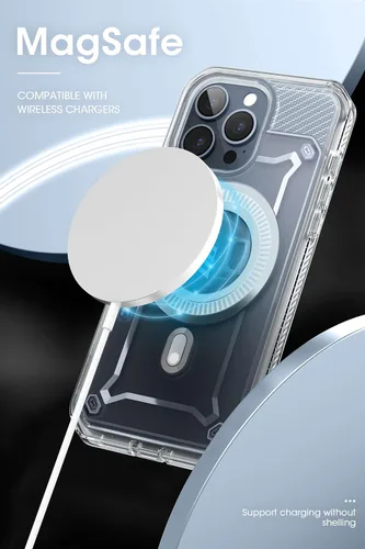 Vista 3 de SUPCASE Funda para iPhone 15 Pro con soporte (Unicorn Beetle Pro Mag), protector de pantalla integrado y clip para cinturón, compatible con MagSafe