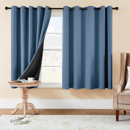 Vista 53 de Rutterllow - Cortinas 100% opacas, paneles de cortina con ojales, aislamiento térmico y bloqueo de luz para habitación y sala de estar
