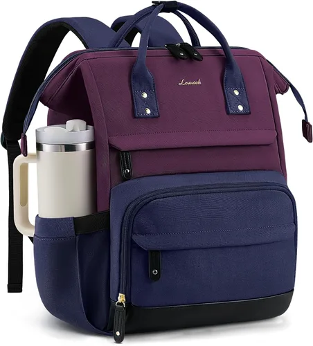 Vista 17 de LOVEVOOK Mochila para laptop para mujer, mochila de trabajo de 15.6 pulgadas con gran capacidad, bolsa de enfermera impermeable, mochila
