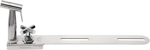 Brondell MBH-40-S CleanSpa Accesorio de bidé de mano de lujo para inodoro con funda de acero inoxidable y válvula de cierre integrada, opciones de