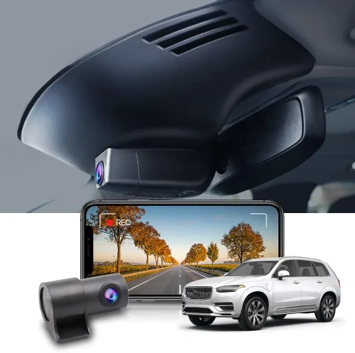 Fitcamx Cámara de tablero dual 2K compatible con Volvo XC90 2016 2017 2018 2019 2020 2021 2022 T5 T6 T8 (modelo A), aspecto de fábrica OEM, video
