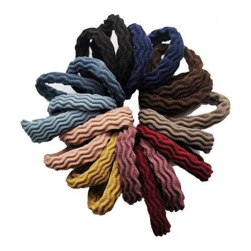 Lazos para el cabello con alto engrosamiento elástico sin costuras en soportes para cola de caballo (varios colores con embalaje de 20 piezas)