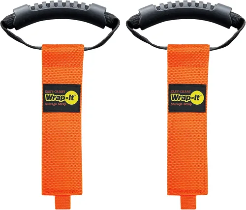 Vista 8 de Correas Wrap-It Storage de fácil transporte - 17" (paquete de 2) Naranja Naranja (Blaze Orange)
