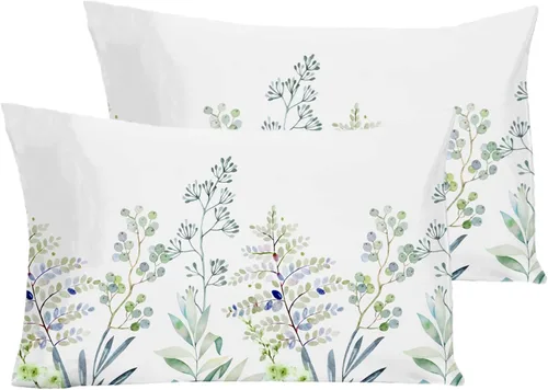 Vista 43 de YIYEA - Juego de 2 fundas de almohada tamaño Queen, microfibra cepillada Tela cepillada suave con una sensación suave y transpirable; fundas