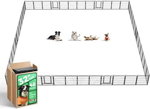 Vista 111 de FXW Rollick - Corralito para perros para patio, campamento con casa rodante, patentado, 24 pulgadas, 2 paneles Fácil instalación, resistente