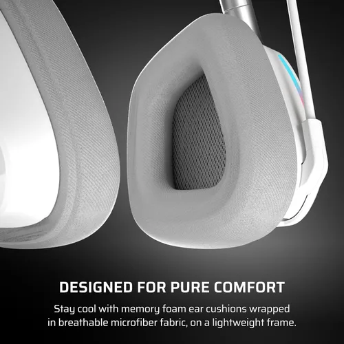 Vista 7 de Corsair Void v2 - Auriculares inalámbricos para juegos con Bluetooth para PC, PS5, PS4, Switch, móvil, Dolby Atmos, batería de 70 horas, doble