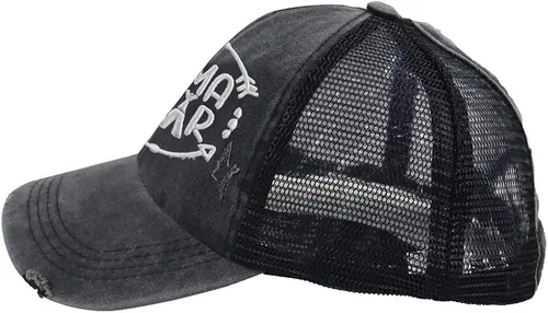 Vista 2 de MANMESH HATT Gorra de béisbol de malla bordada envejecida y lavada vintage para papá
