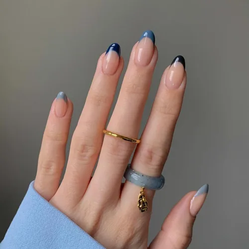 Vista 20 de 30 Uñas Postizas de Punta Francesa Negra a Presión, Uñas de Almendra Cortas para Presionar, Uñas Postizas Cortas en Forma de Almendra, Uñas negro